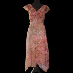 Vintage Y2K Babydoll Fairy Grunge Coquette Asymetrical Midi Dress Sz 14